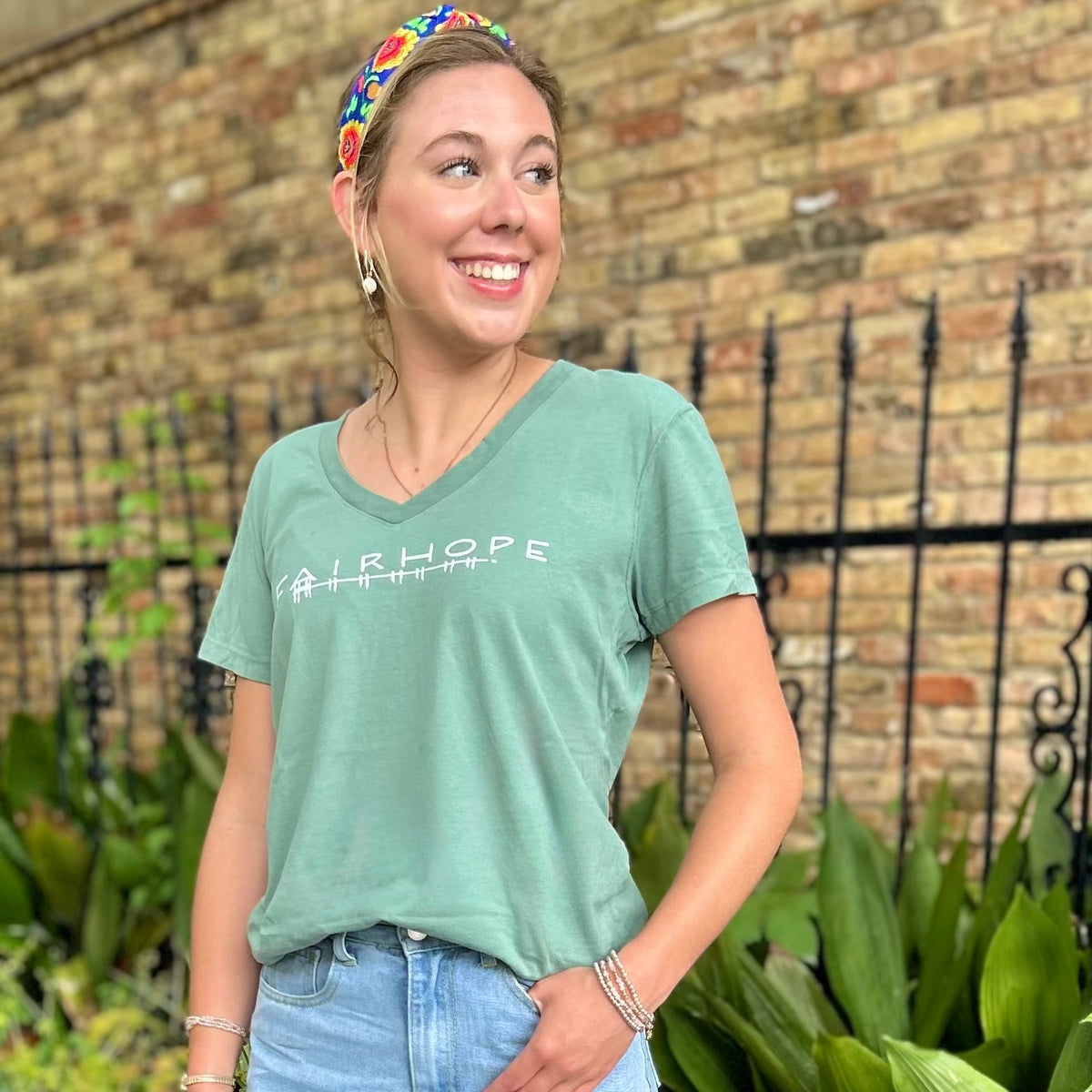 Ladies Short Sleeve V-Neck