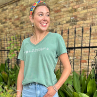 Ladies Short Sleeve V-Neck