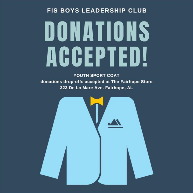 FIS Boys Leadership Club: Sport Coat Donations Accepted!