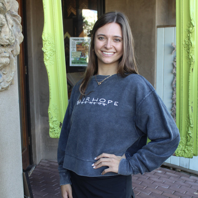 Cropped Corduroy Sweatshirt